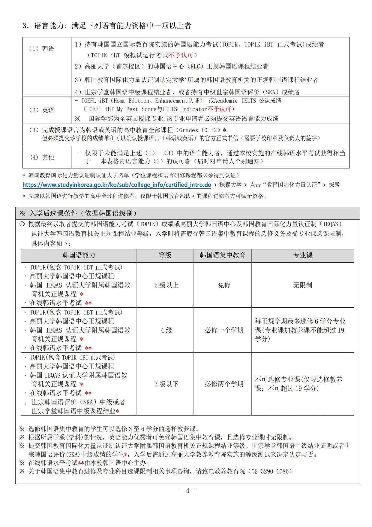 2025年3月高丽大学本科新生/插班简章(图6)